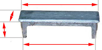 aluminium Rectangular end cap 50x10mm