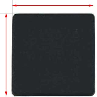 40x40 flat plastic cap colour Black