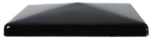 low profile steel post cap black 150x150mm