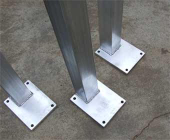 Post with Plates welded for free Standing 