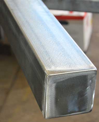 weld cap plate on a post ready for powder coating 