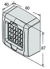 dimension for the BFT wireless keypad
