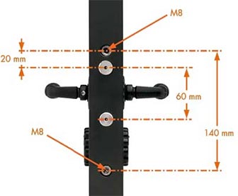 Locinox Gate lock position for drilling holes 