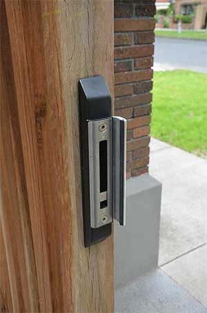 keep installed in a post for a h metal lock
