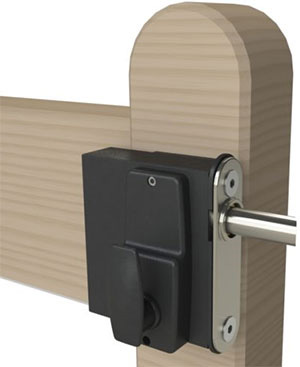 Gatemaster surface mounted digital gate lock rear view