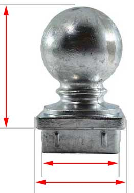 Aluminium Ball caps for post 50x50