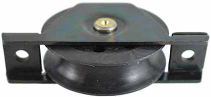 Nylon Black Sliding gate wheel in bracket holder