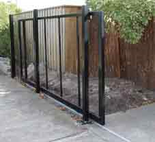 DIY Sliding gate kit before timber was applied