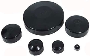 Steel round end caps Black
