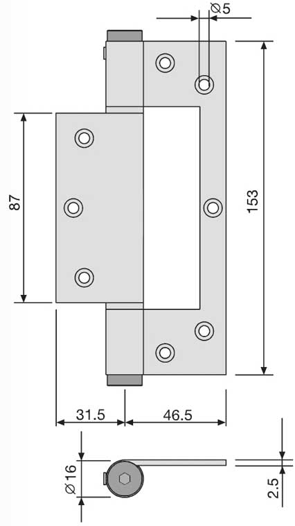 Self closing interleaf hinge