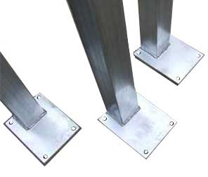 DIY Steel post with base plates welded to them
