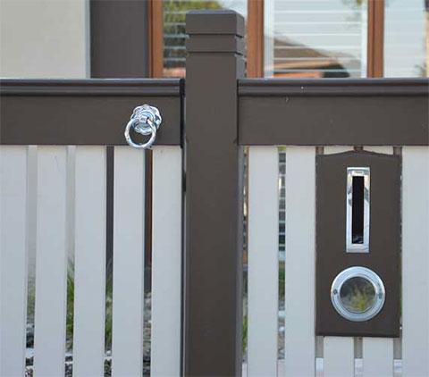 ring latch lock in chrome in a gate