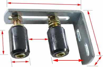 guide roller brackets with 2 rollers 60mm long