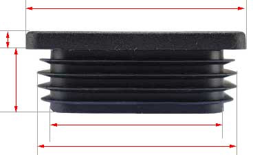 Plastic Cap 50x50 mm Flat Top 2.5-4mm wall thickness