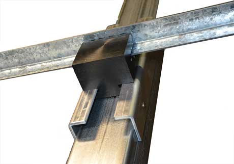 Sliding block rails attached to post