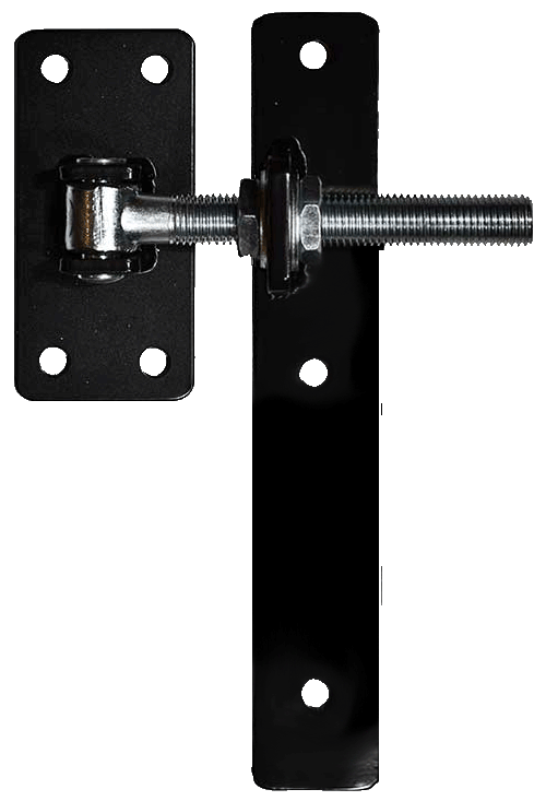 Vertical black strap hinges