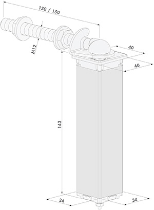 drawing of a spring hinge