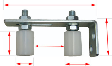 Guide roller bracket with rollers 40x30mm