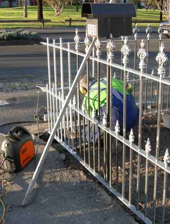 repairing a fence 