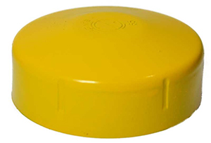 Yellow steel round post cap